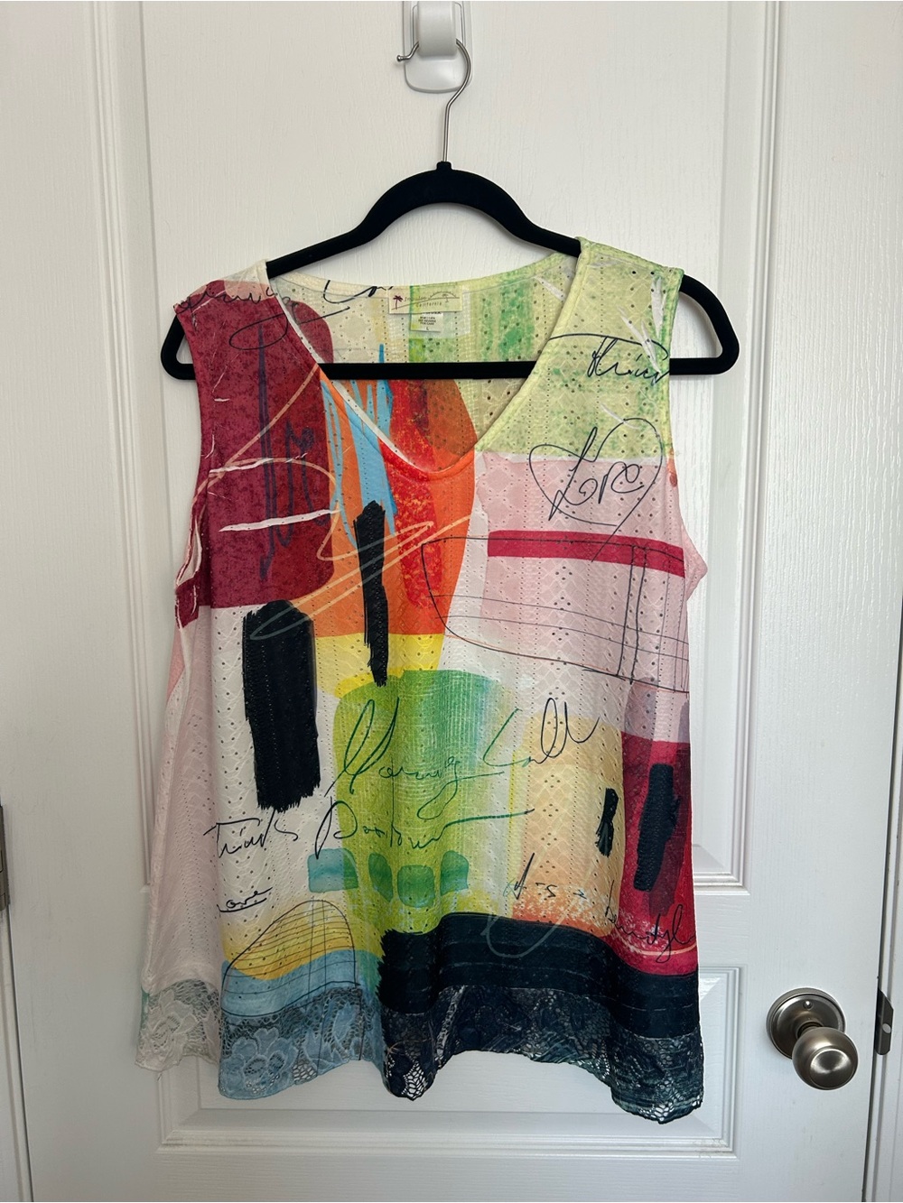Impulse California Abstract Multicolor Sleeveless Tunic Top